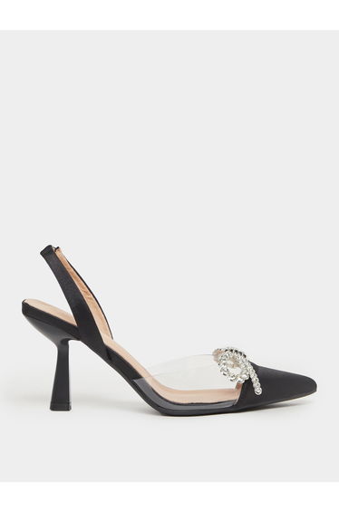 Embellished Pointed Toe Kitten Heel Pumps