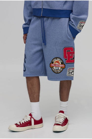Collector's Edtn Baggy Badged Pique Short - blue
