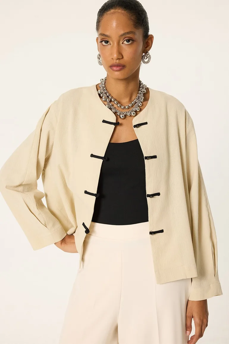 CONTRAST BUTTON JACKET - 2