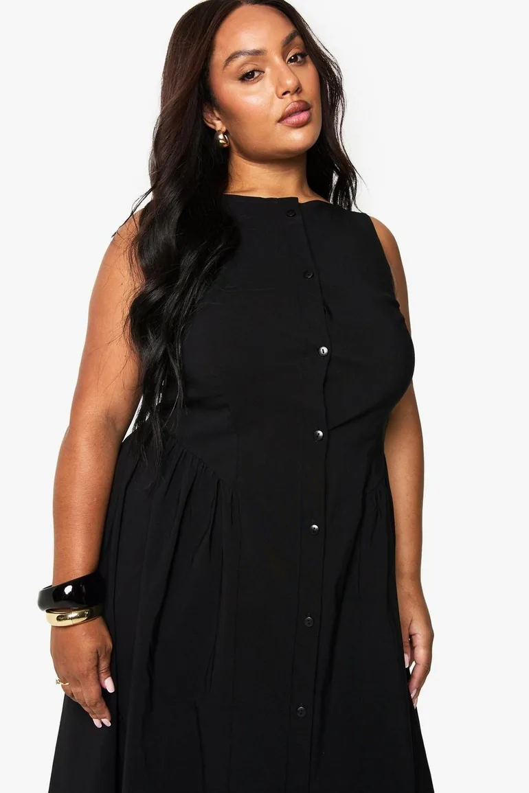 button down skater dress Button-Down Skater Mini Dress