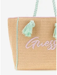 Guess Girls Straw Tote Bag in Beige (37cm) - 3
