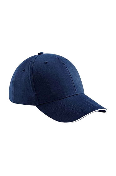 Beechfield Athleisure 6 Panel Baseball Cap - French Navy/White
