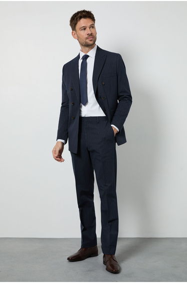 Navy Pinstripe Tailored Fit Trouser
