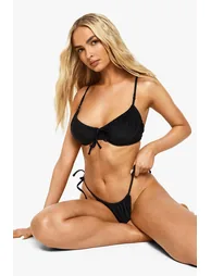Swimwear Essentials Ruched Tie Side Brief - black - 1