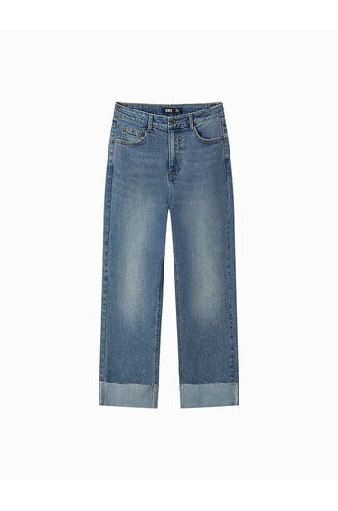 Women's Acide Washed Denim Pants
