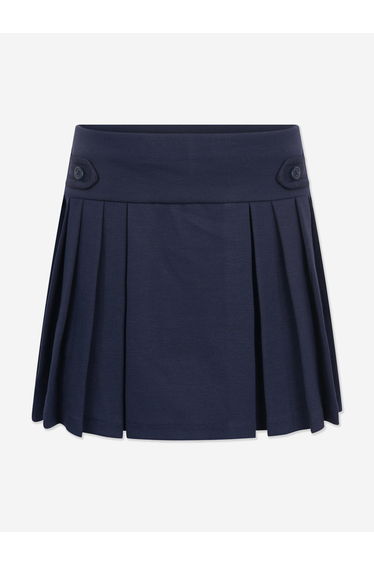 Ralph Lauren Girls Pleated Jersey Skort in Navy