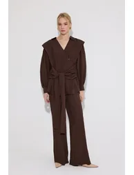 BELTED SHIRT TROUSERS SET