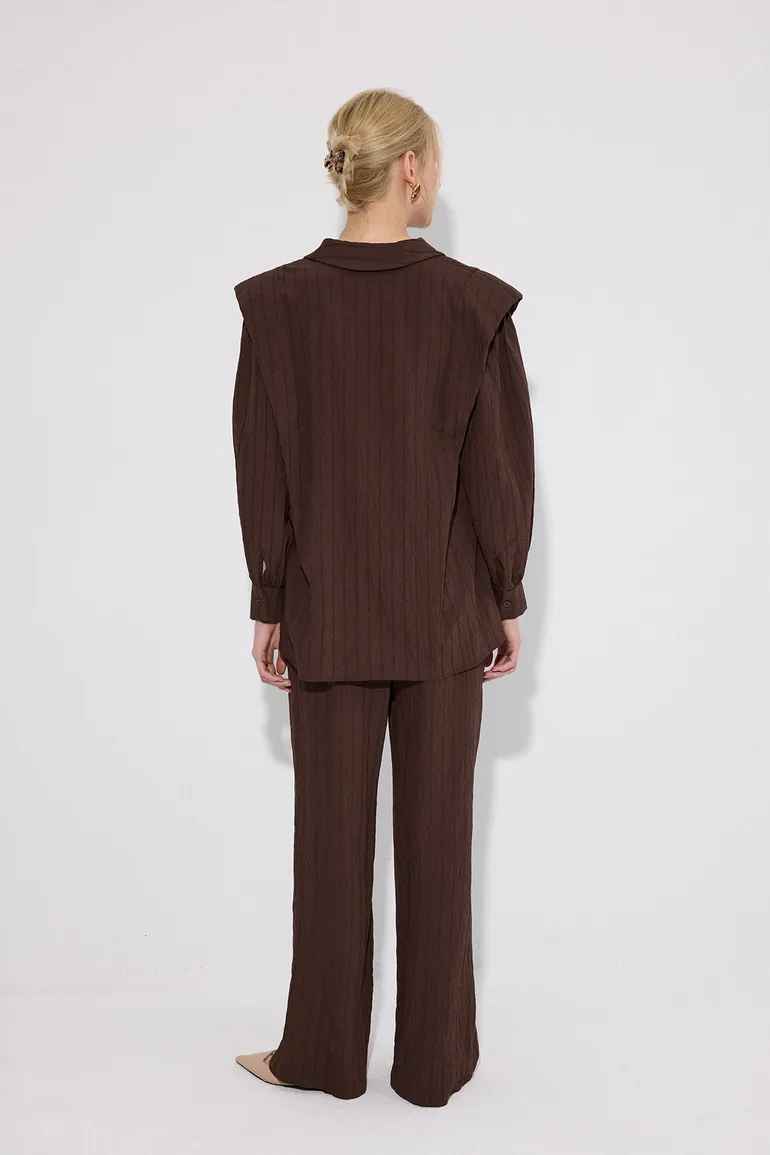 BELTED SHIRT TROUSERS SET - 5