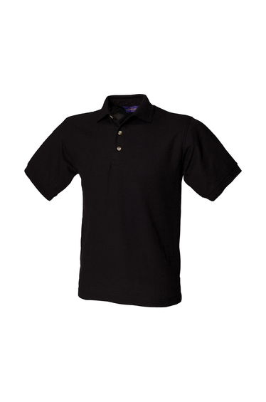 Henbury Mens Ultimate Pique Polo Shirt - Black