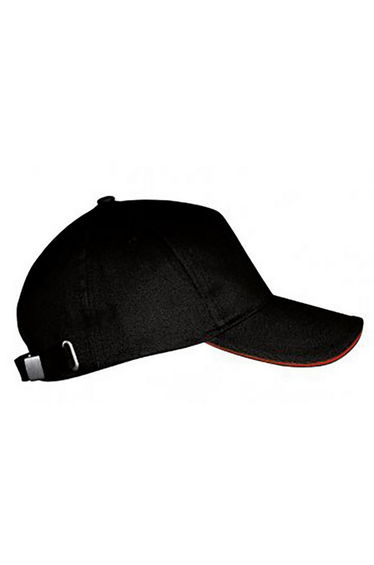 SOLS Unisex Long Beach Cap - Black/Red