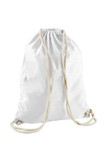 Westford Mill Cotton Drawstring Bag - White