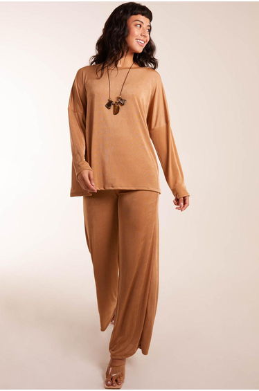 Blue Vanilla Beige Long Sleeve Top