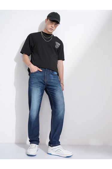 Mid-Rise Relaxed Fit Faded Jeans
