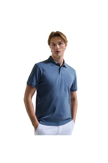 Asquith & Fox Mens Premium Mercerised Cotton Polo Shirt - Blue Steel