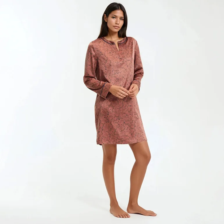 Printed Satin Nightshirt