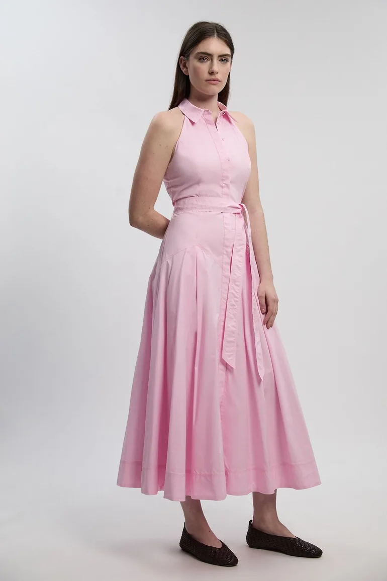 فستان كارين ميلين قميص زهري ميداكسي على شكل حرف A