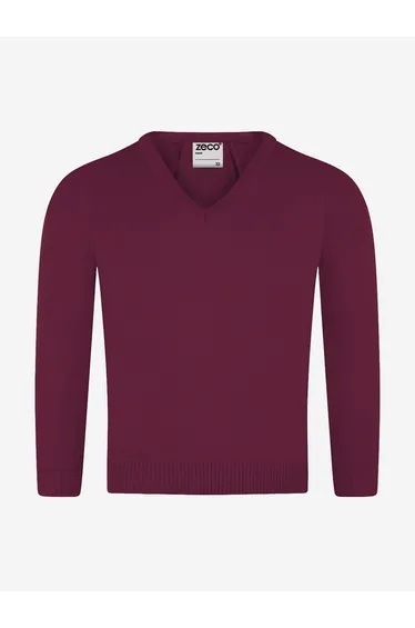 Zeco Kids School Knitted V-Neck Jumper in Purple