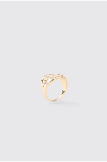 Diamante Horse Signet Ring - gold