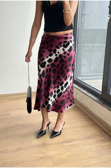 Mixray Leopard Midi Skirt