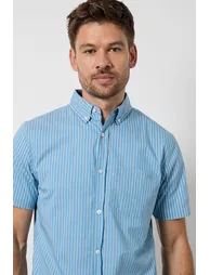 Light Blue Stripe Short Sleeve Shirt - 1