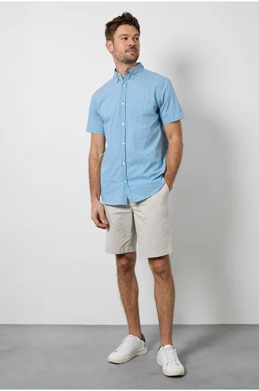 Light Blue Stripe Short Sleeve Shirt