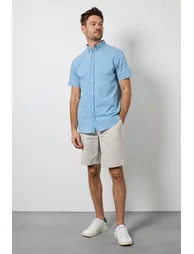Light Blue Stripe Short Sleeve Shirt