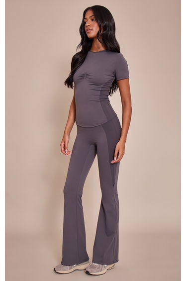 Tall Charcoal Sculpt Rib Panel Yoga Flares