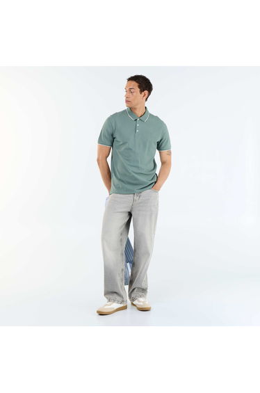 Cotton piqué polo shirt GREEN
