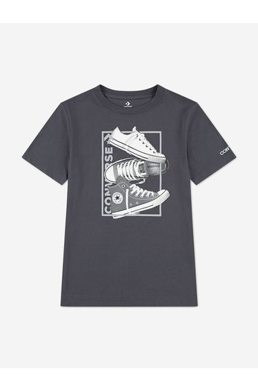 Converse Boys 3 Shoe Print T-Shirt in Grey