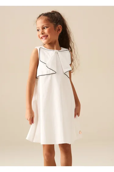 Lizzie Bow Detail Dress - White