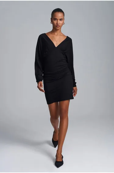 Dilvin Bodycon Mini Dress With Drape