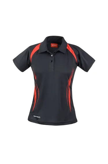 Spiro Womens/Ladies Team Spirit Polo Shirt - Black/Red