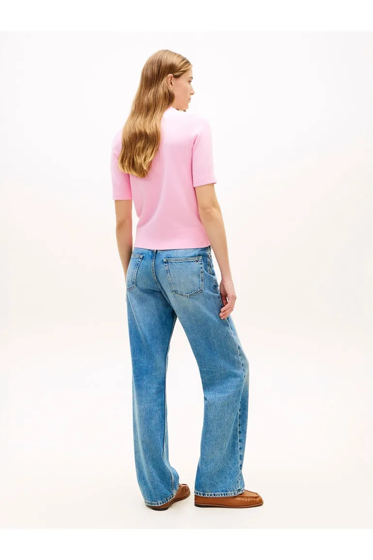 Co Jersey Fine Knit Short Sleeve Rose Petal Pink - 2
