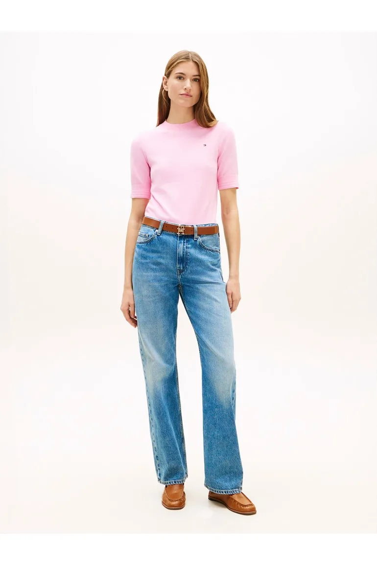 Co Jersey Fine Knit Short Sleeve Rose Petal Pink