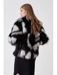 Faux Fur Mono Short Coat - 2