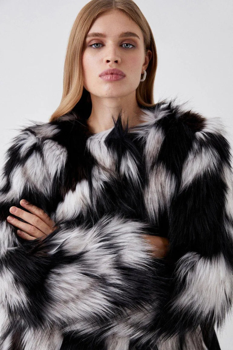 Faux Fur Mono Short Coat - 3