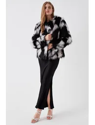 Faux Fur Mono Short Coat - 1