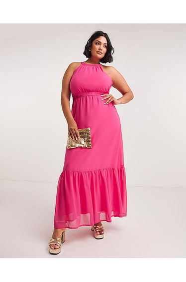 Halterneck Tiered Dress