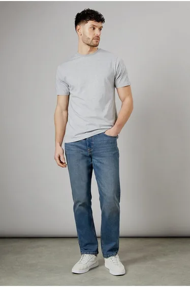 Vintage Wash Premium Stretch Straight Fit Jeans