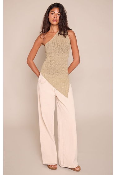 Olive Asymmetric One Shoulder Top