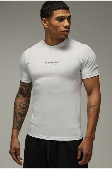 One More Rep Muscle Fit T-Shirt - white