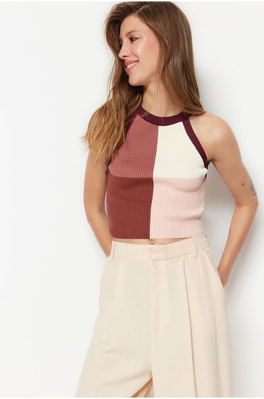 Blouse - Burgundy - Slim fit