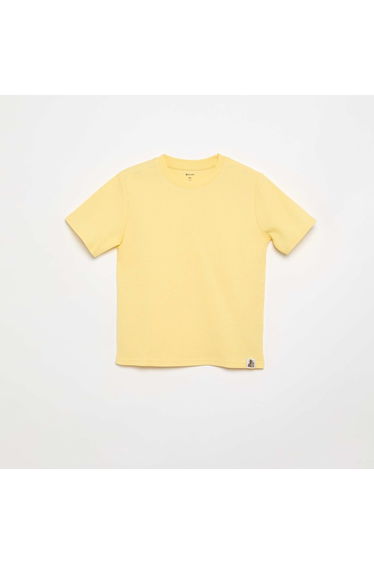 Waffle-Knit T-shirt WHITE