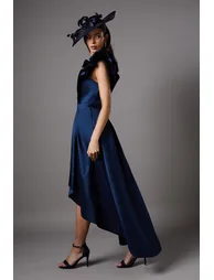 Frill Sleeve V Neck Midi Dress - 3