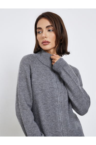 Charcoal Grey Regular Fit Knit Cardigan