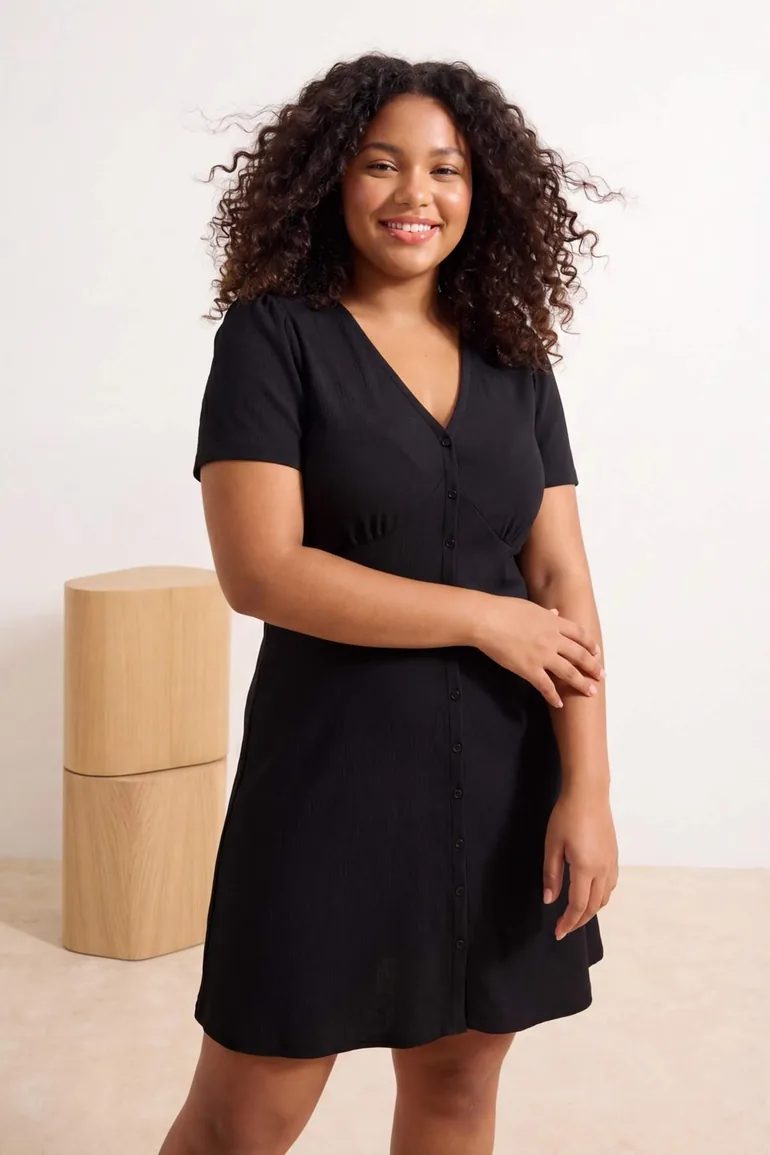 knitted black dress women Yours Women's Plus Size Black Knitted Midi Dress Size 22-24