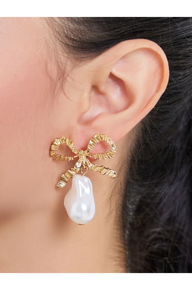 Pearl Bow Earrings