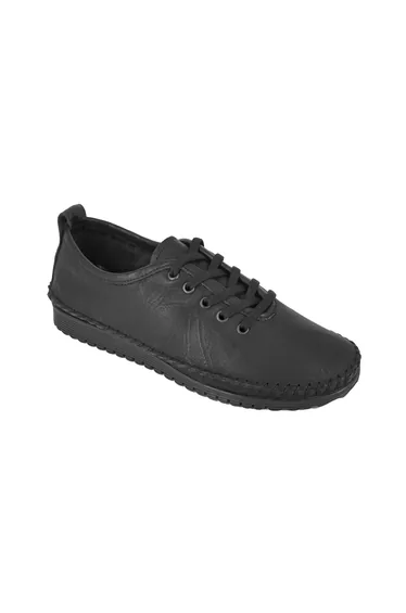 Mod Comfys Womens/Ladies Flexi Softie Leather Trainers - Black