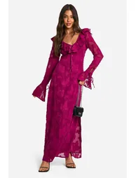 فستان ماكسي بأكمام بحافة واسعة - 2