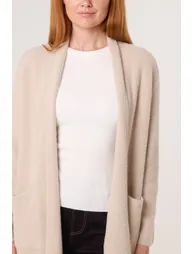 Fluffy Fleece Open Midi Cardigan - 2